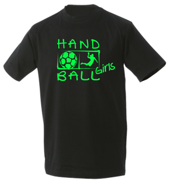 Handballshirt in schwarz mit neongrünem Motiv